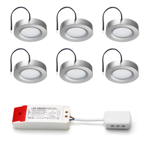 Kit de spots LED en saillie Adria Silver 3W dimmables , 3 à 6 pièces