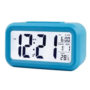 Thermomètre Intérieur Bleu Avec Horloge